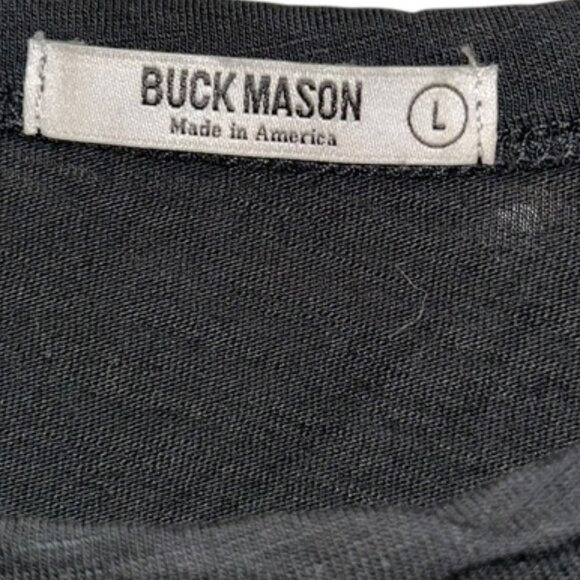 Buck Mason black classic cotton t-shirt top L - Picture 2 of 4